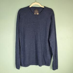 01.ALGO Men's Blue Merino Wool Crewneck Sweater Size XL